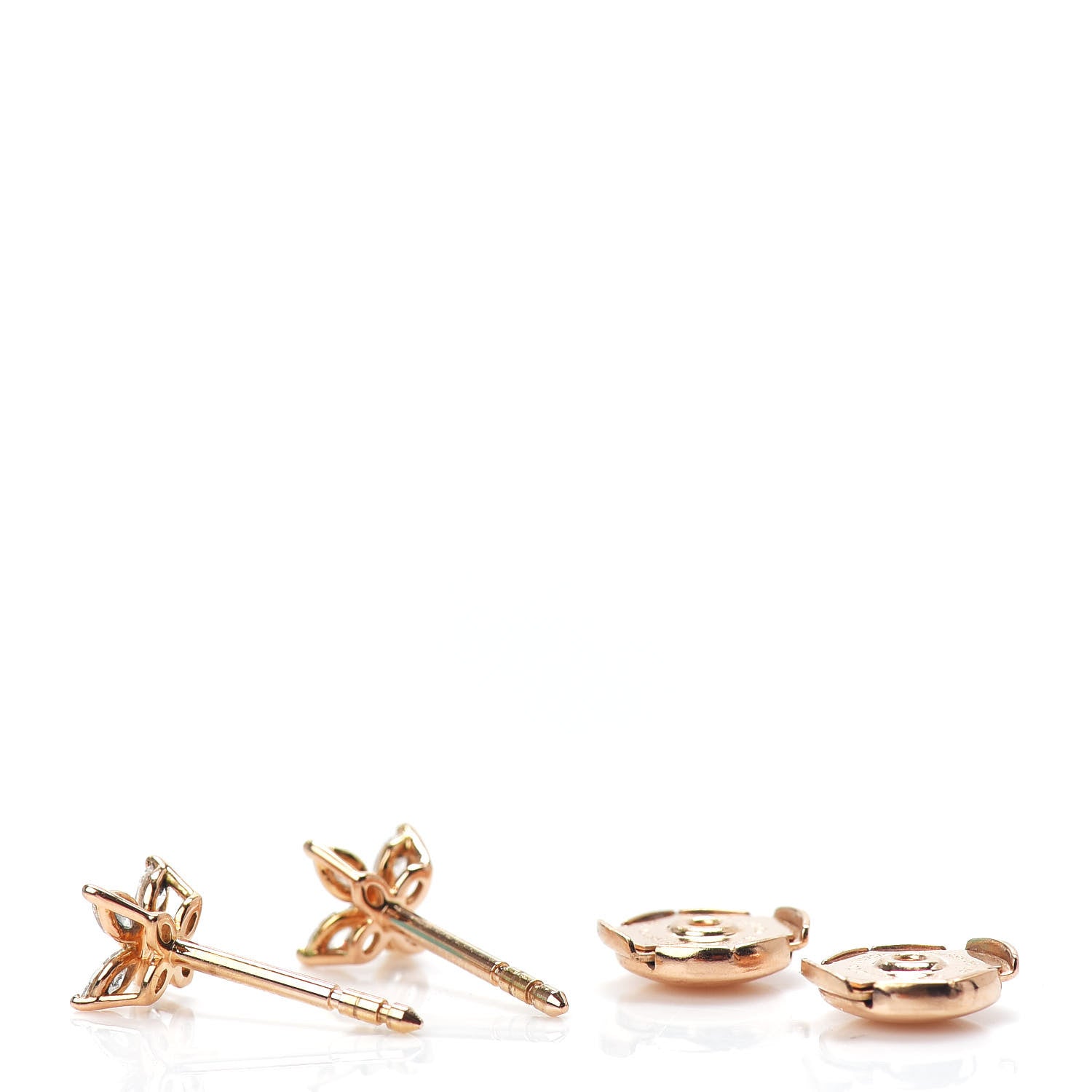 Tiffany 18K Rose Gold Diamond .19ct Mini Victoria Earrings 3 of 3