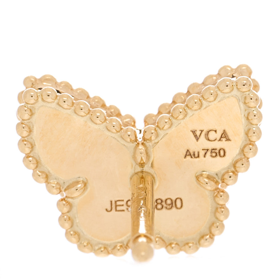 18K Yellow Gold Mother of Pearl Sweet Alhambra Butterfly Earrings