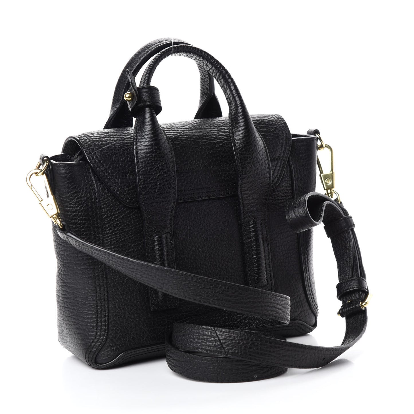 Textured Calfskin Mini Pashli Satchel Black
