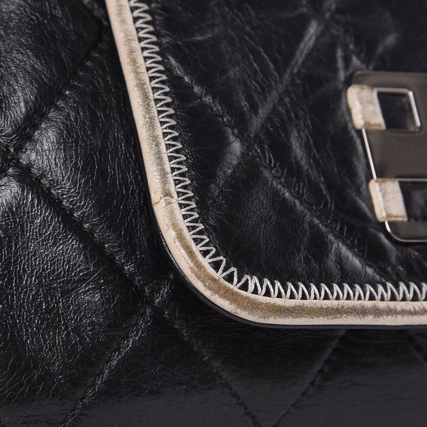 Lambskin Quilted East West Accordion Flap Black