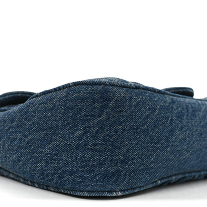Gucci Washed Denim GG Marmont Shoulder Bag Blue 9 of 11