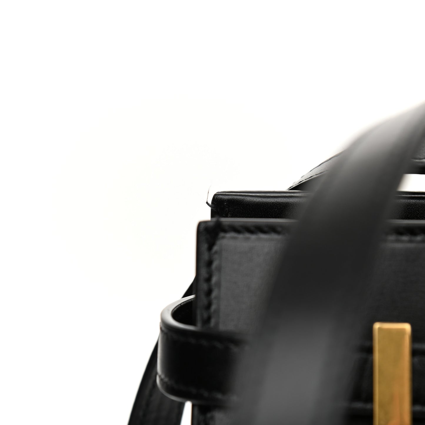 Calfskin Small Manhattan Shopper Tote Black