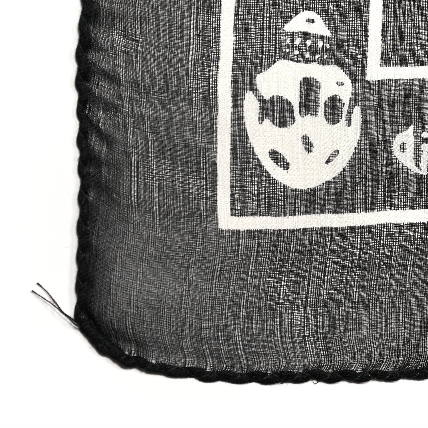 Alexander McQueen Silk Chiffon Skull Scarf Black Ivory 4 of 5