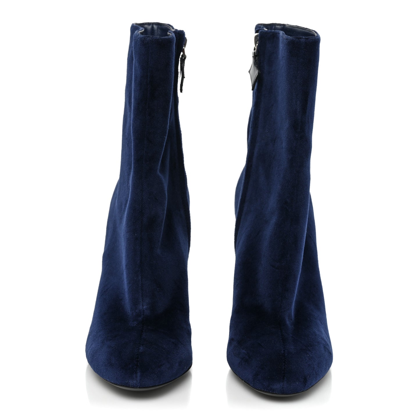 Velvet Silhouette Ankle Boots 37 Blue