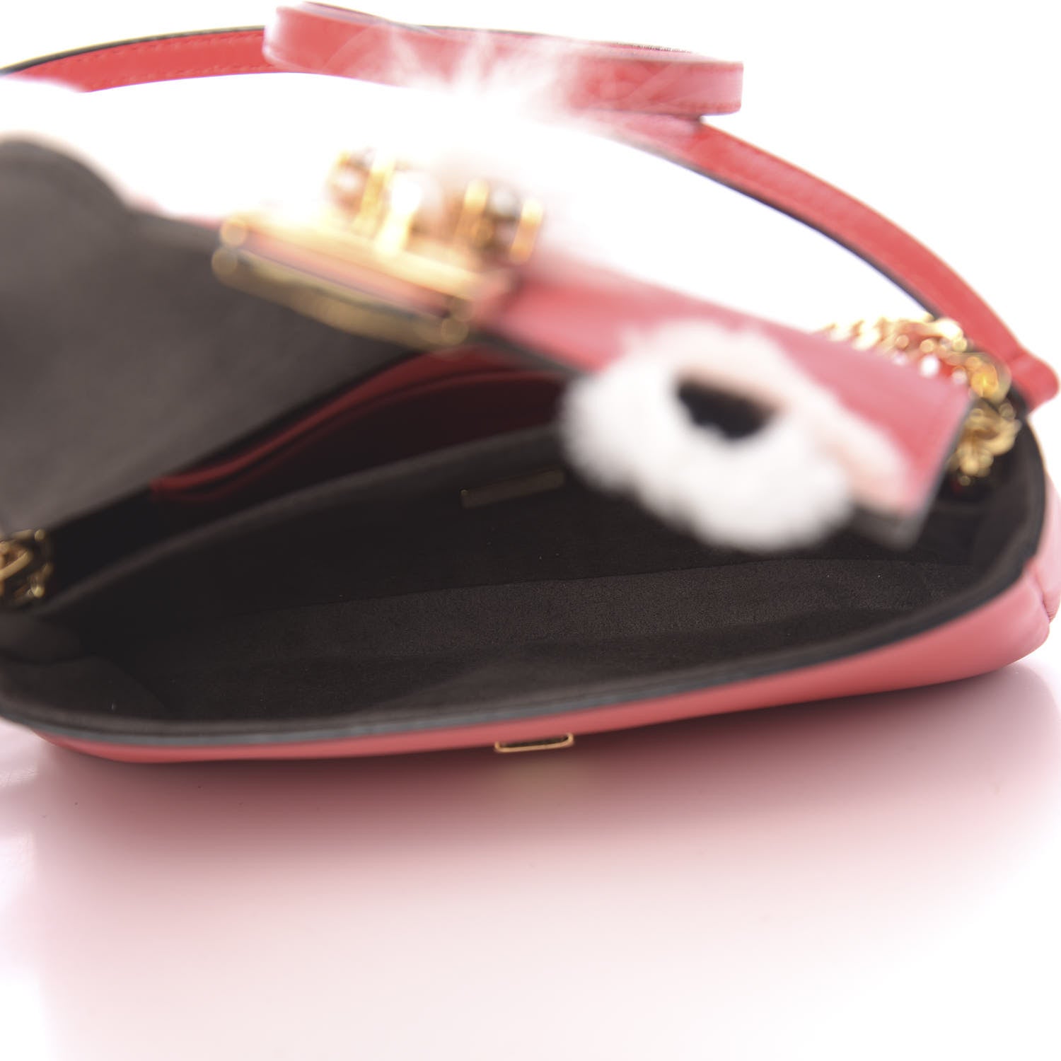 Fendi Nappa Rabbit Fox Fur Micro Buggie Baguette Fiamma Rosa 5 of 12