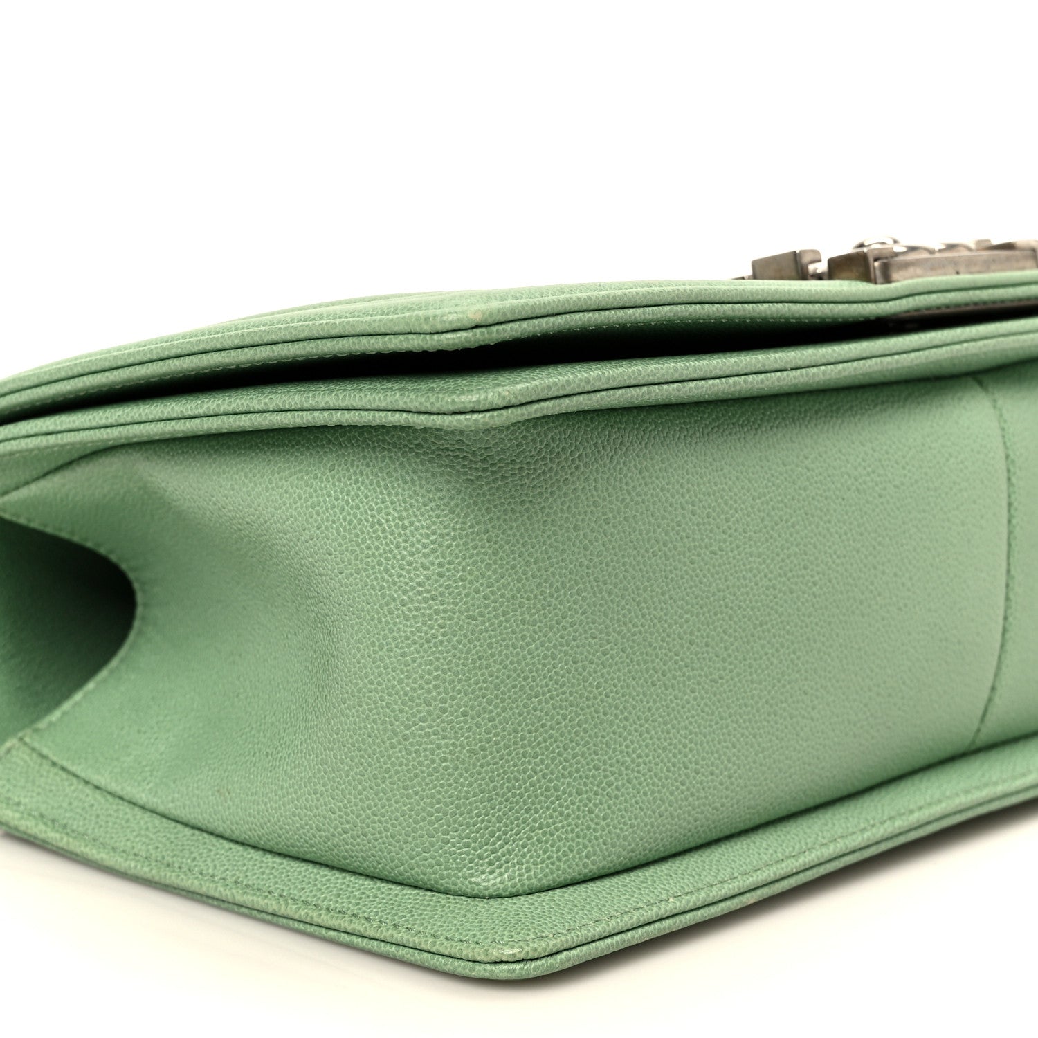 Chanel Caviar Quilted Medium Boy Flap Green 9 of 10