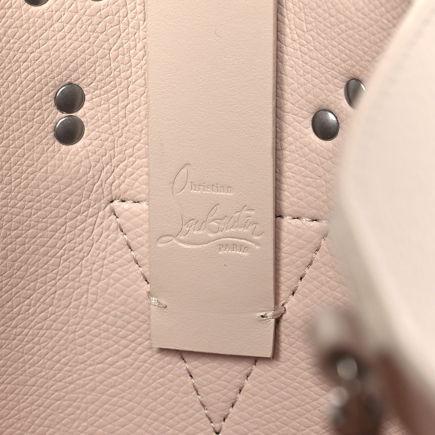 Calfskin Spiked Mini Cabachic Mini Bucket Bag Leche