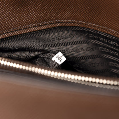 Prada Saffiano Cuir Twin Tote Cacao 7 of 15
