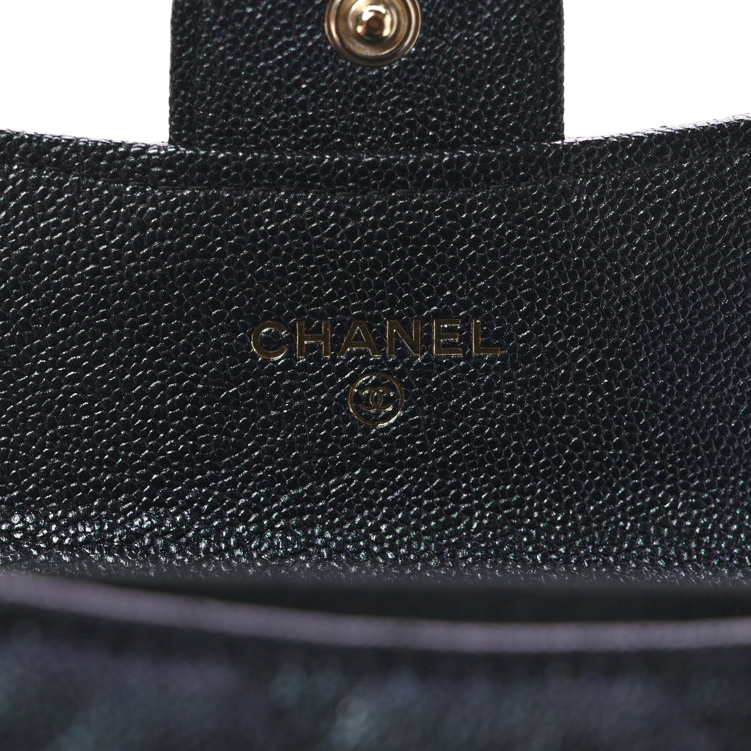 Chanel Iridescent Caviar Quilted Flap Card Holder Wallet Black 7 of 8