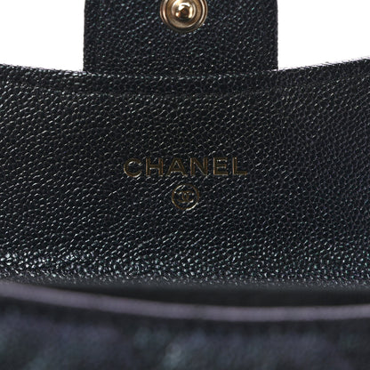 Chanel Iridescent Caviar Quilted Flap Card Holder Wallet Black 7 of 8