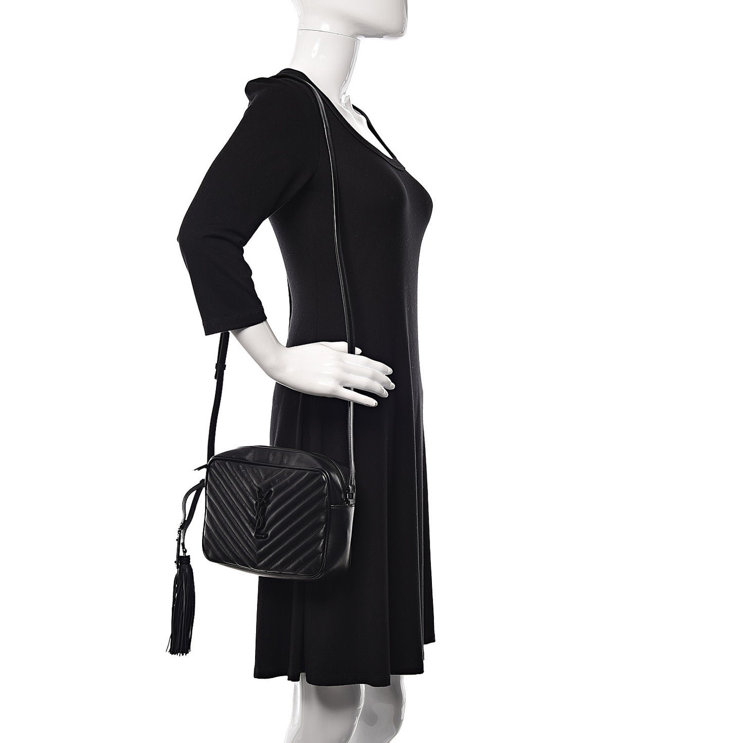 Calfskin Matelasse Monogram Lou Camera Bag Black