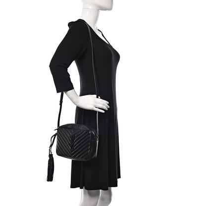Saint Laurent Calfskin Matelasse Monogram Lou Camera Bag Black 2 of 11