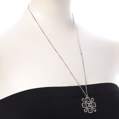 Chanel Crystal Strass Necklace Silver 2 of 5