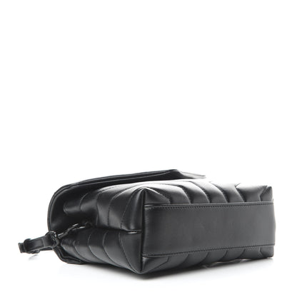Saint Laurent Calfskin Y Quilted Monogram Toy Loulou Crossbody Bag Black 4 of 10