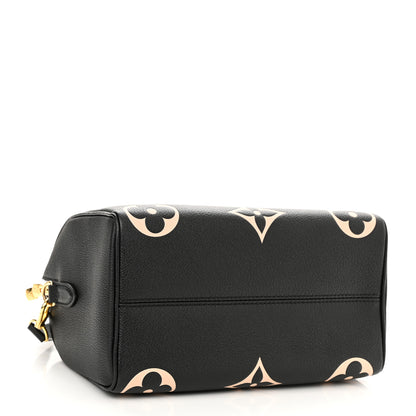 Louis Vuitton Empreinte Monogram Giant Speedy Bandouliere 25 Black Beige 4 of 10