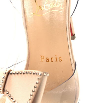 Christian Louboutin Satin PVC Specchio Naked Bow 100 Pumps 36 Version Nude 18 of 20