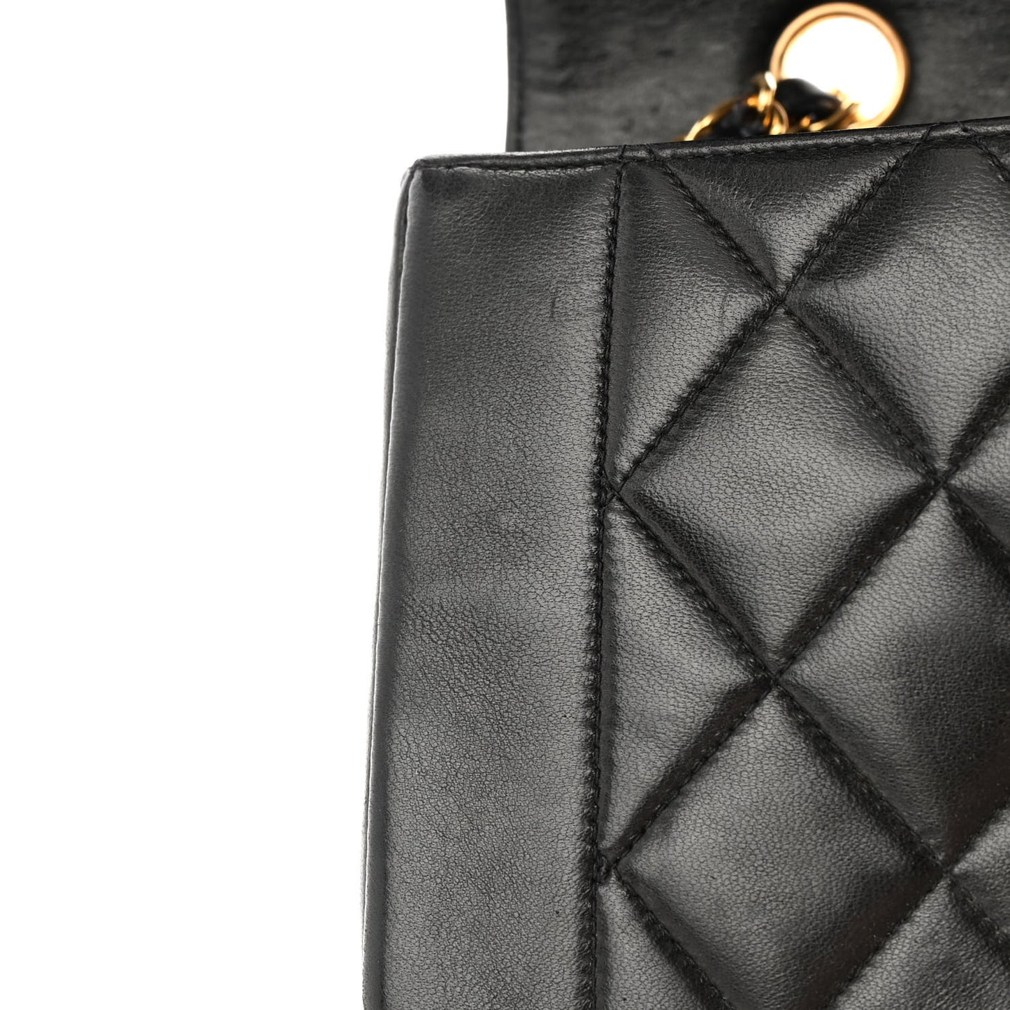 Lambskin Quilted Small Single Flap Black