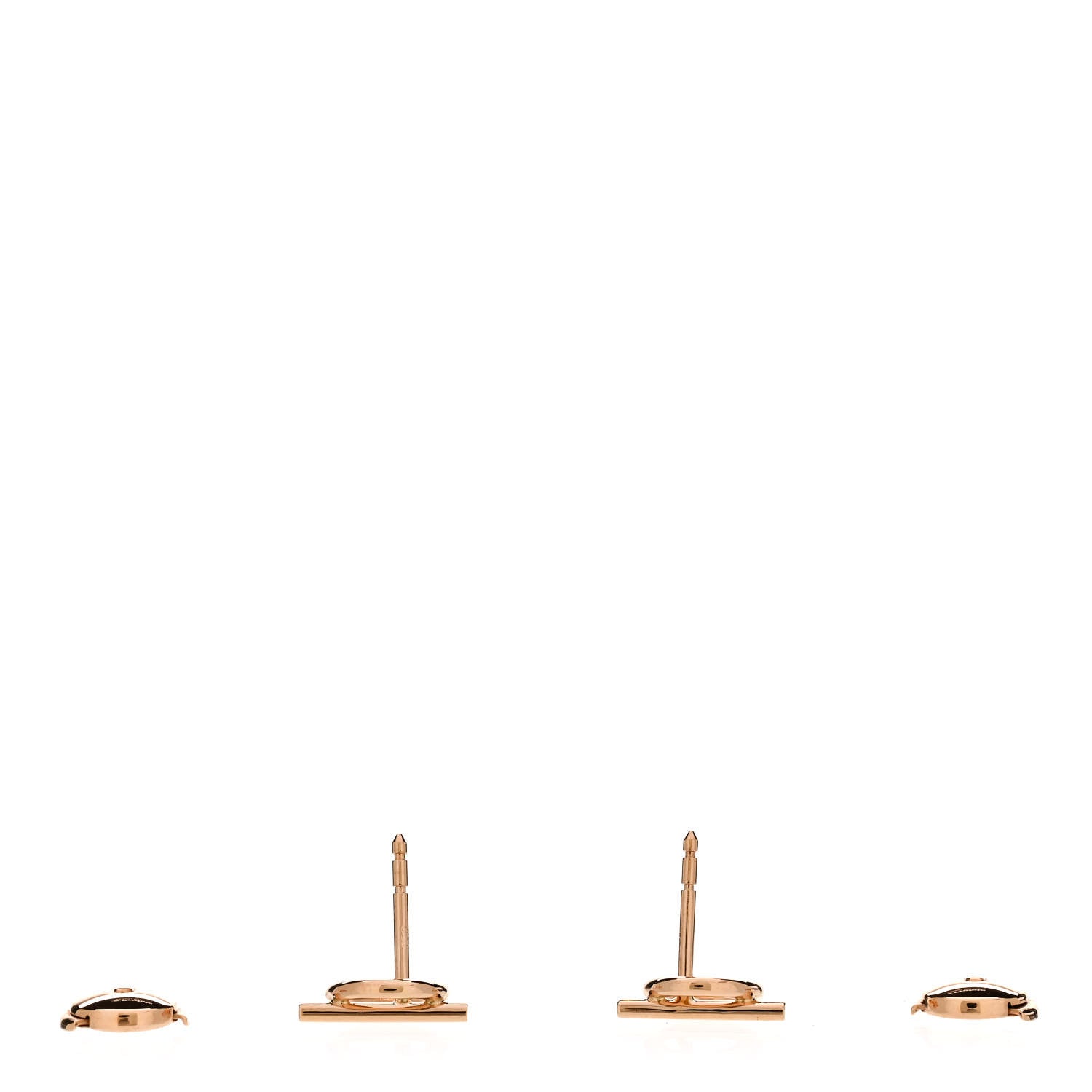 Hermes 18K Rose Gold PM Echappee Earrings 3 of 5