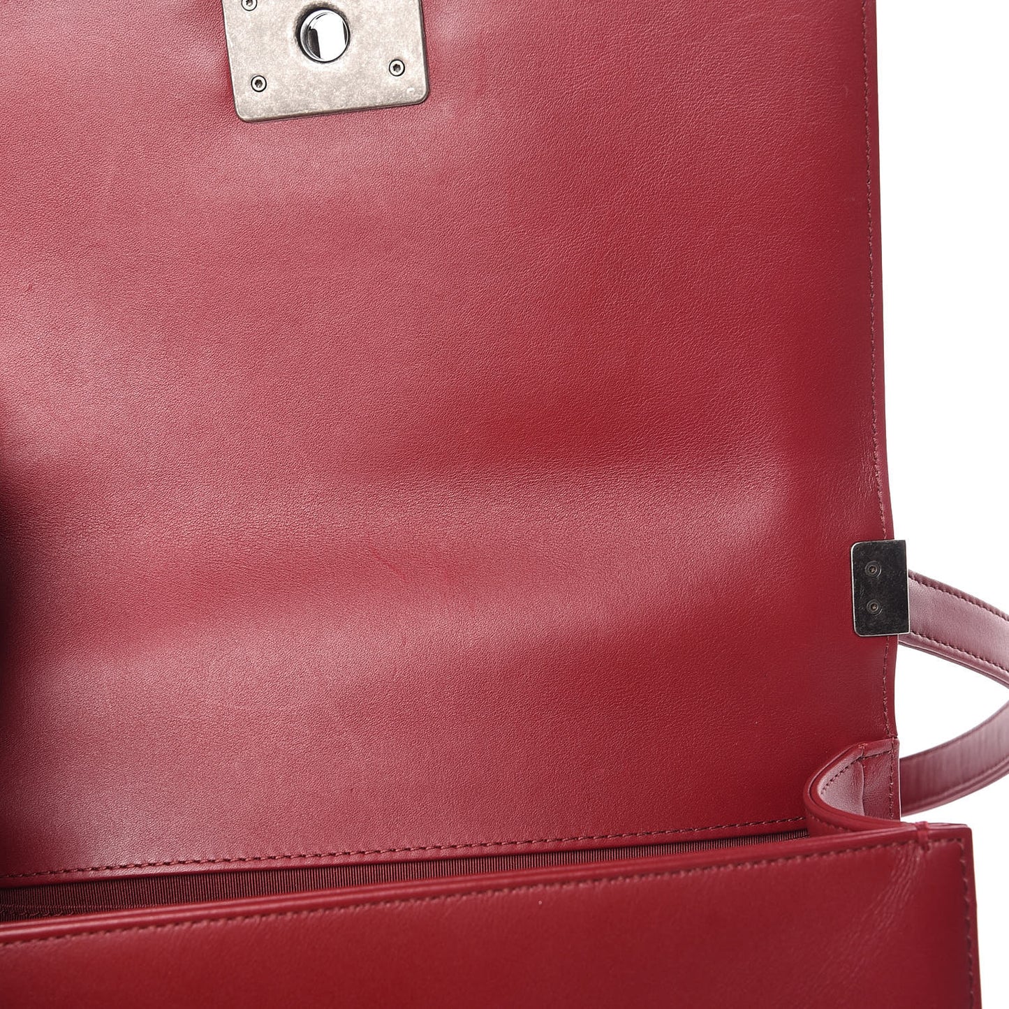 Calfskin Chevron Quilted Medium Boy Flap Red