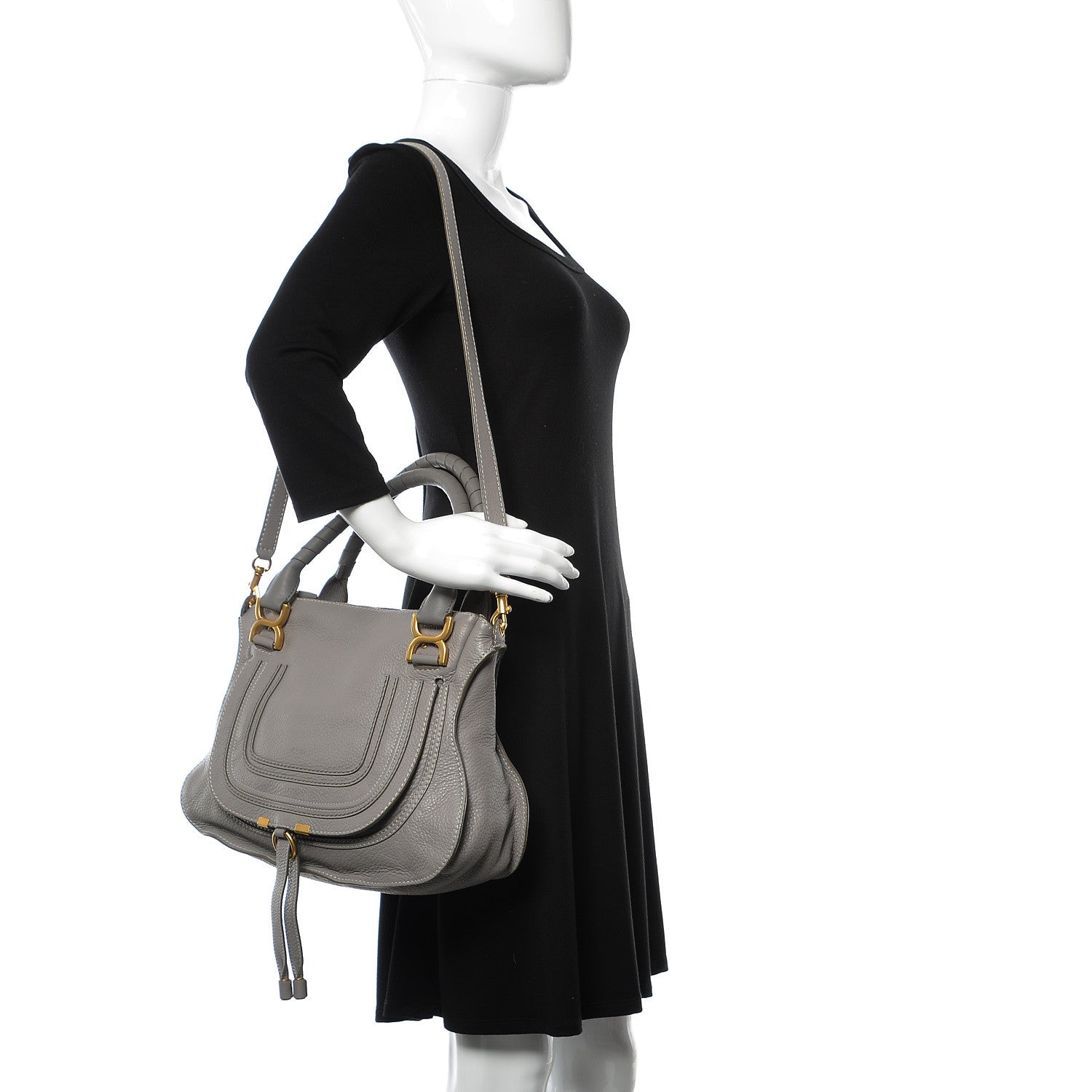 Chloe Calfskin Medium Marcie Satchel Cashmere Grey 2 of 20