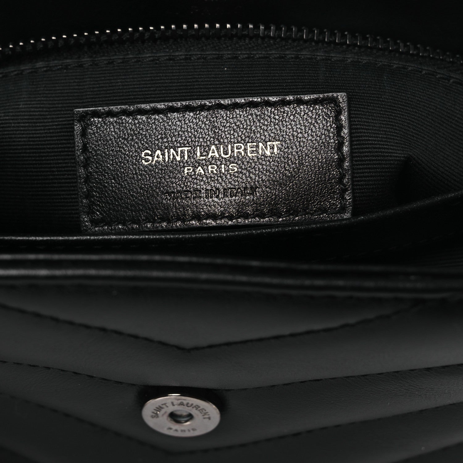 Saint Laurent Calfskin Y Quilted Monogram Monochrome Toy Loulou Crossbody Bag Black 12 of 28