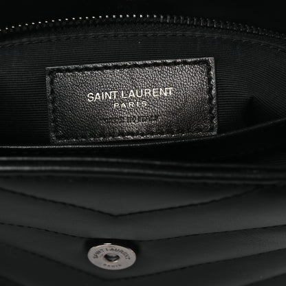 Saint Laurent Calfskin Y Quilted Monogram Monochrome Toy Loulou Crossbody Bag Black 12 of 28