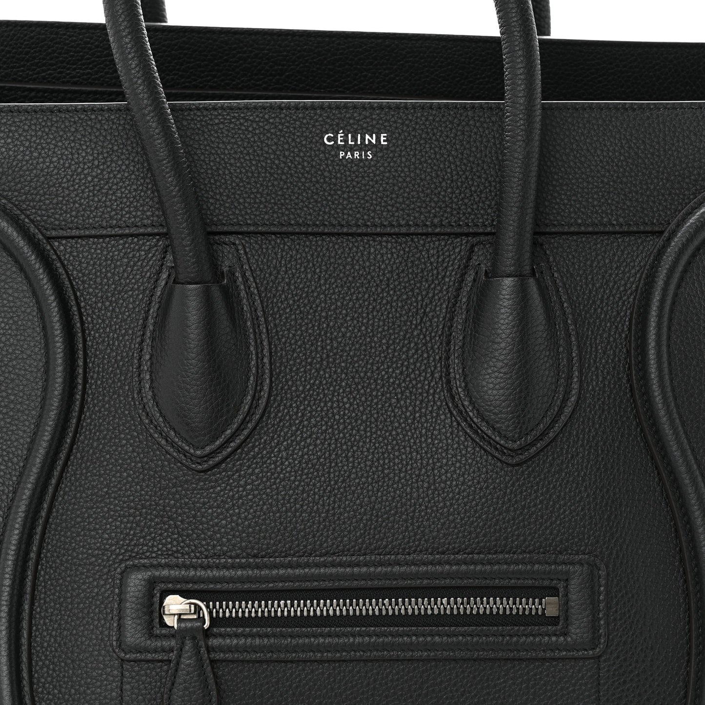 Drummed Calfskin Mini Luggage Black