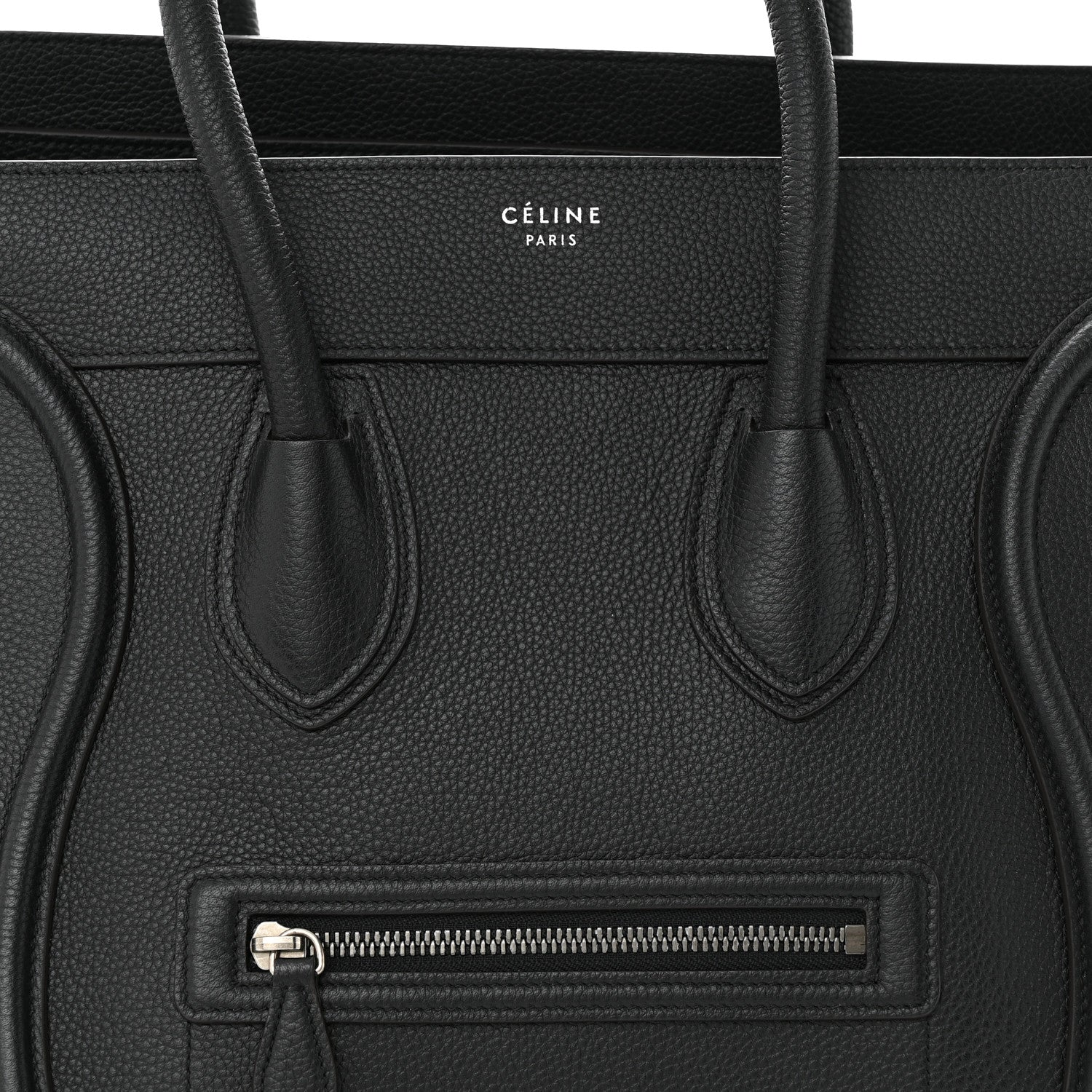 Celine Drummed Calfskin Mini Luggage Black 8 of 10