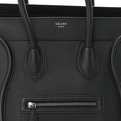 Celine Drummed Calfskin Mini Luggage Black 8 of 10