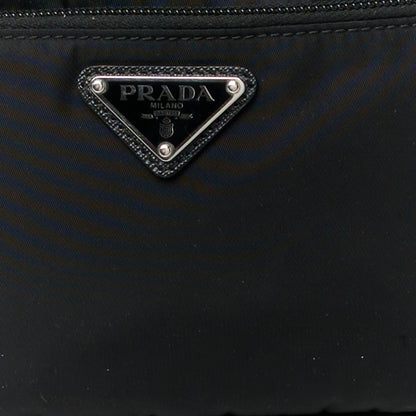 Prada Re-Nylon Vela Saffiano Pocket Double Zip Shoulder Bag Black 10 of 12