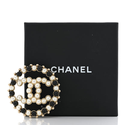 Chanel Pearl CC Brooch Black Gold 6 of 6