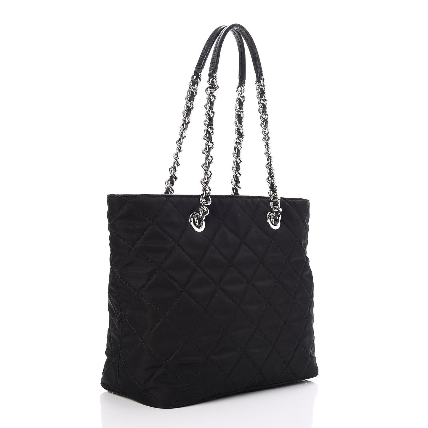 Nylon Tessuto Impuntu Quilted Tote Black