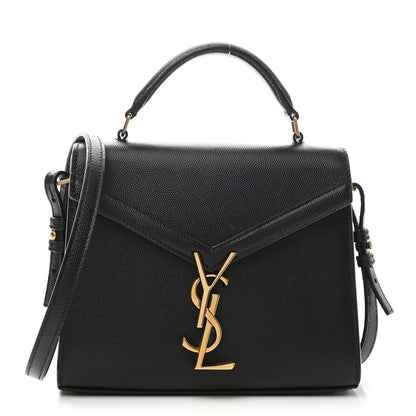 Saint Laurent Grain de Poudre Mini Classic Monogram Cassandra Top Handle Black 1 of 11