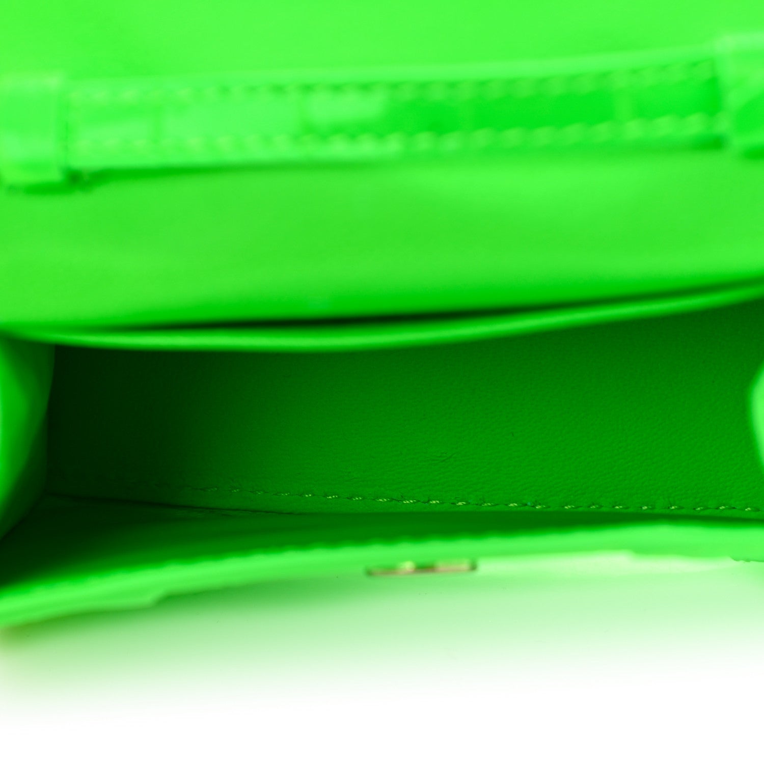 Balenciaga Shiny Calfskin Crocodile Embossed Hourglass Top Handle Bag Mini Fluo Green 4 of 8