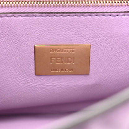Fendi Nappa FF Embossed Small Midi Chain Baguette Violetta 6 of 15
