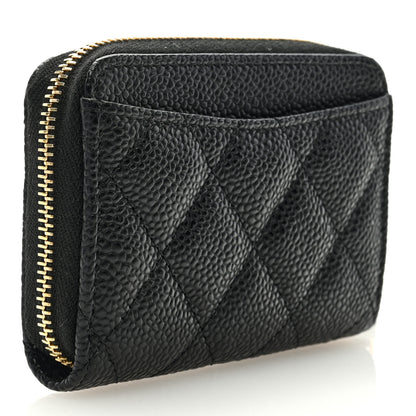 Chanel Caviar Quilted Classic Zipped Coin Purse Black 3 of 7