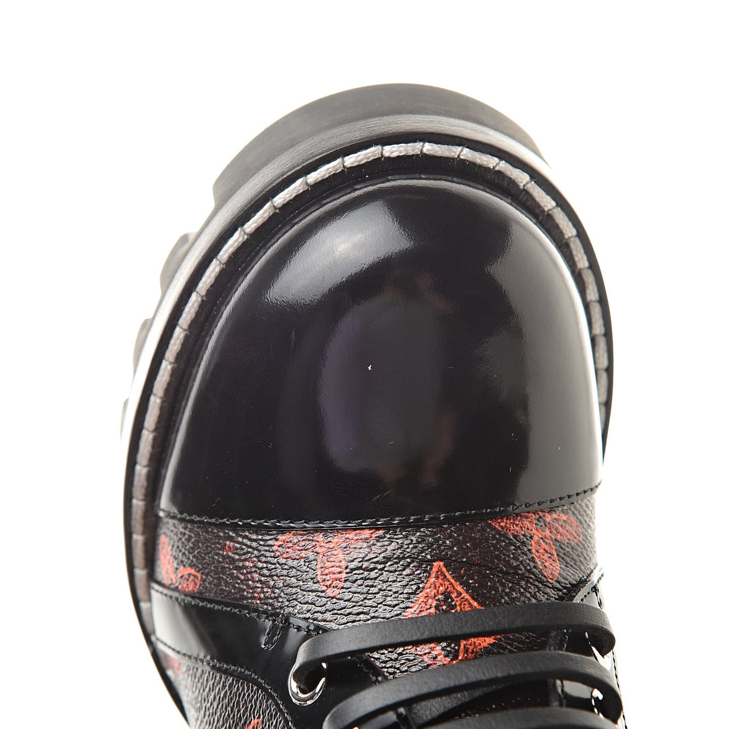 Patent Calfskin Catogram Star Trail Ankle Boots 37 Black Marron