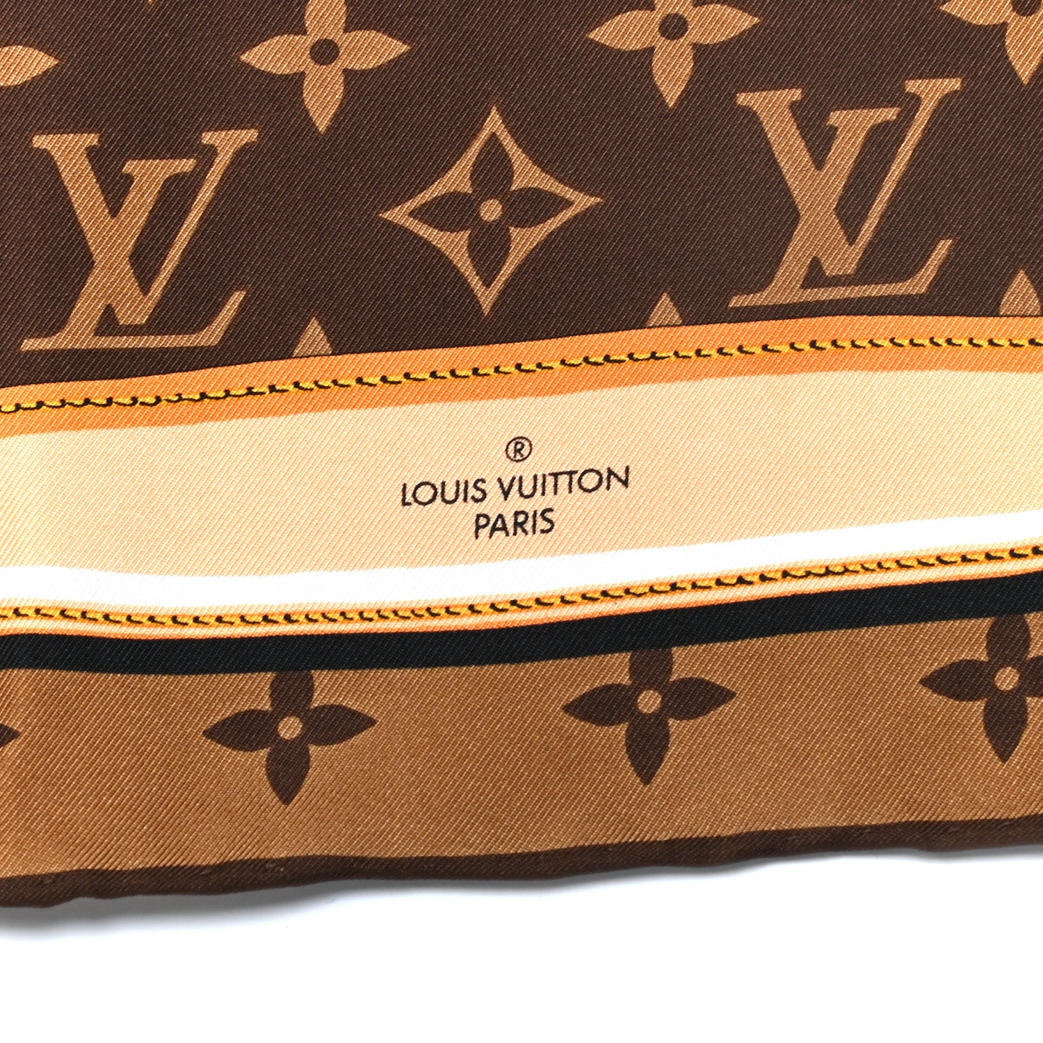 Louis Vuitton Silk Monogram Confidential Square Scarf Brown 3 of 4
