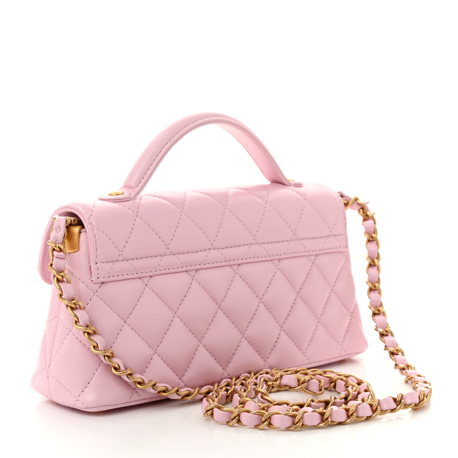 Chanel Lambskin Quilted Mini Flap Top Handle Bag Light Pink 2 of 10