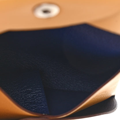 Hermes Evercolor Verso Bastia Coin Purse Curry Bleu Saphir 5 of 7