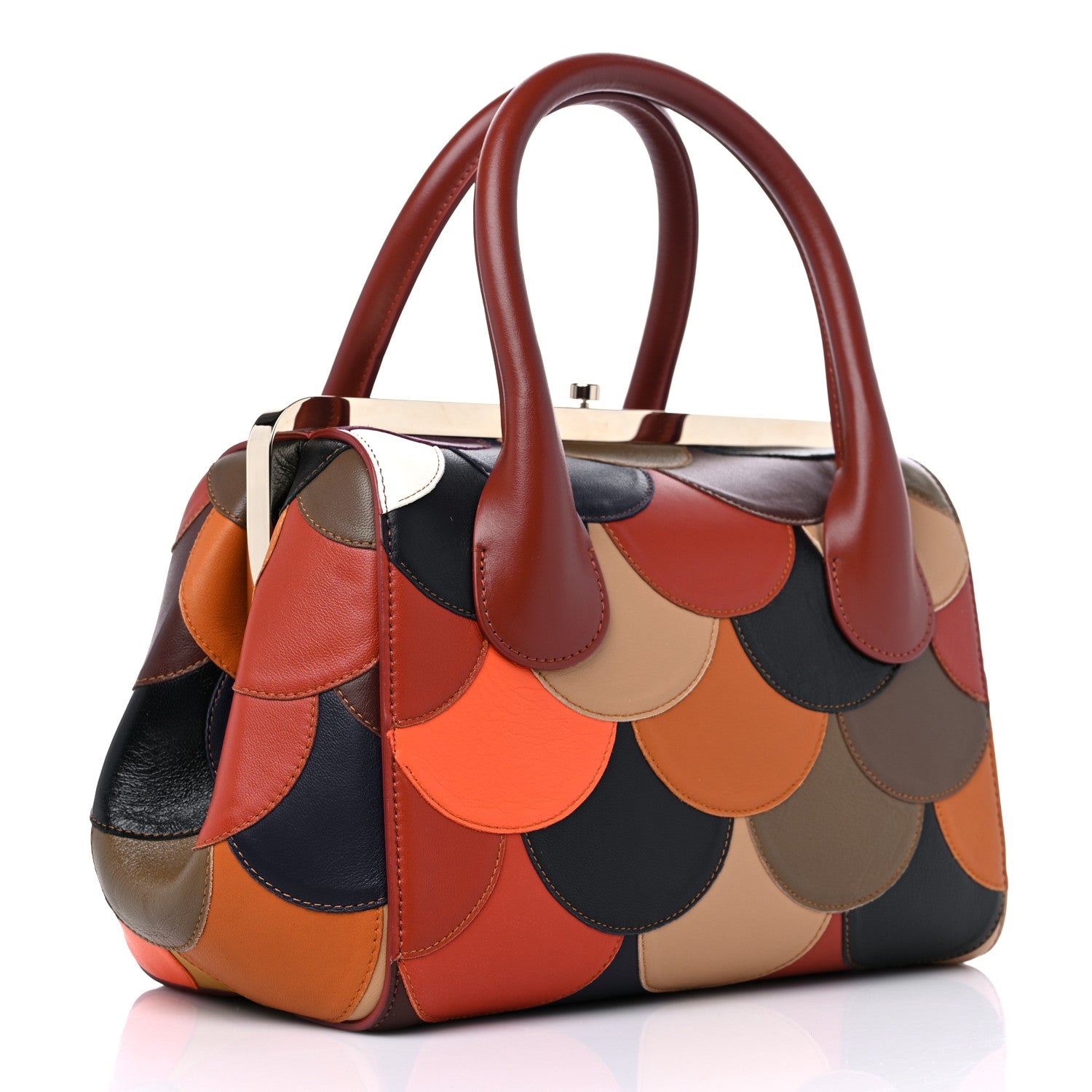Chloe Shiny Calfskin Scalloped Patchwork Medium Joyce Multicolor 2 of 8