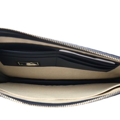 Gucci X MLB Guccissima NY Yankees Zip Wristlet Pouch Royale Ivory 5 of 8