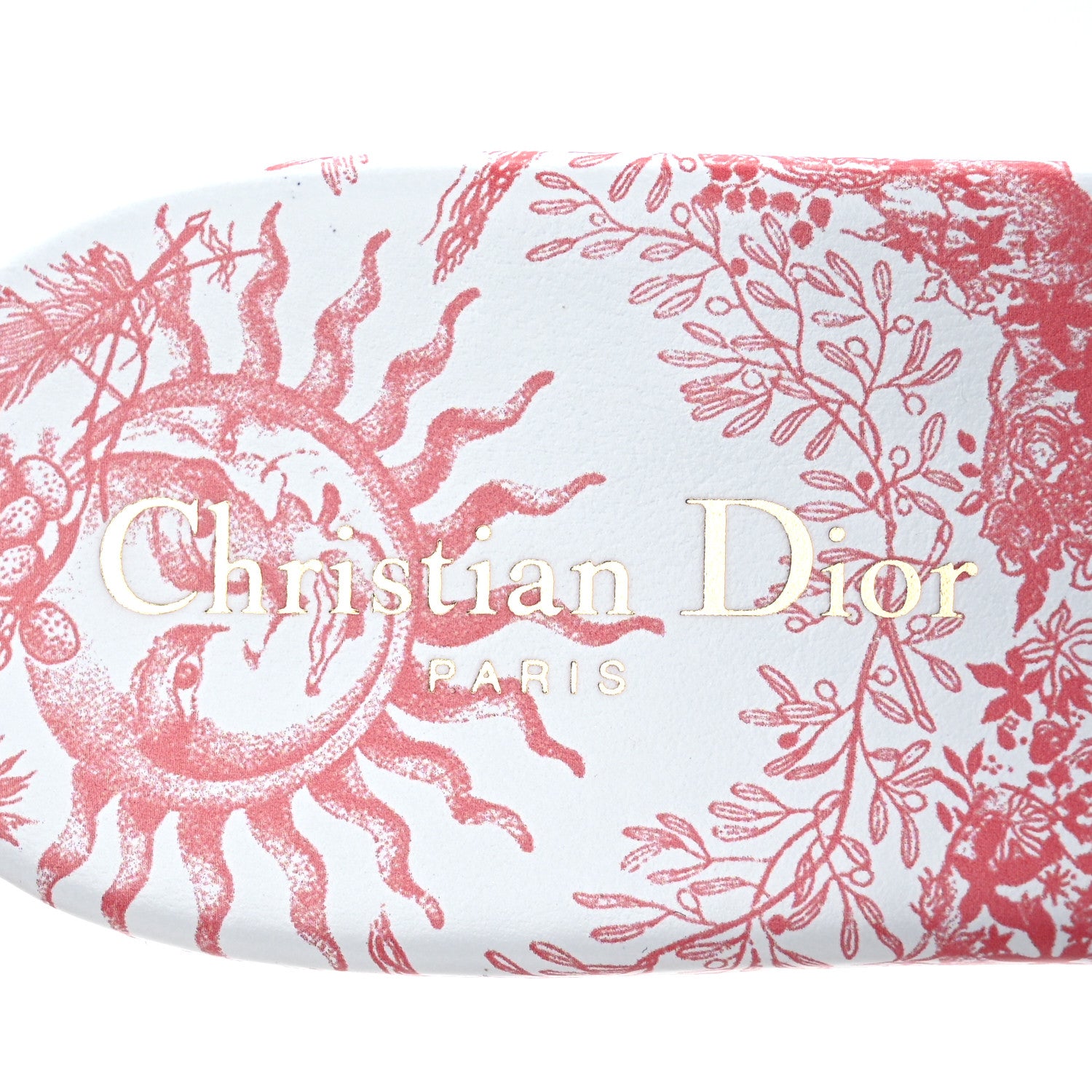 Christian Dior Canvas Soleil Embroidered Dway Flat Slide Sandals 41 Coral 9 of 12