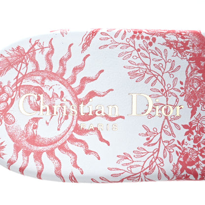 Christian Dior Canvas Soleil Embroidered Dway Flat Slide Sandals 41 Coral 9 of 12