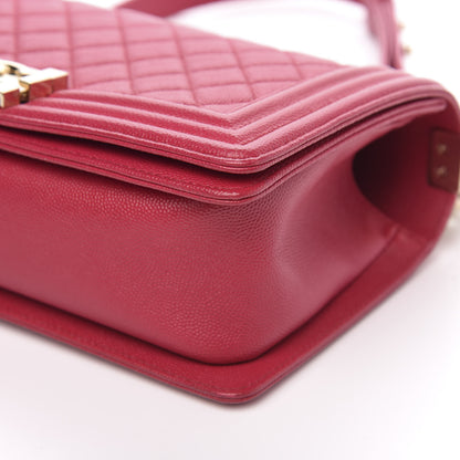 Chanel Caviar Quilted Medium Boy Flap Dark Pink 9 of 12
