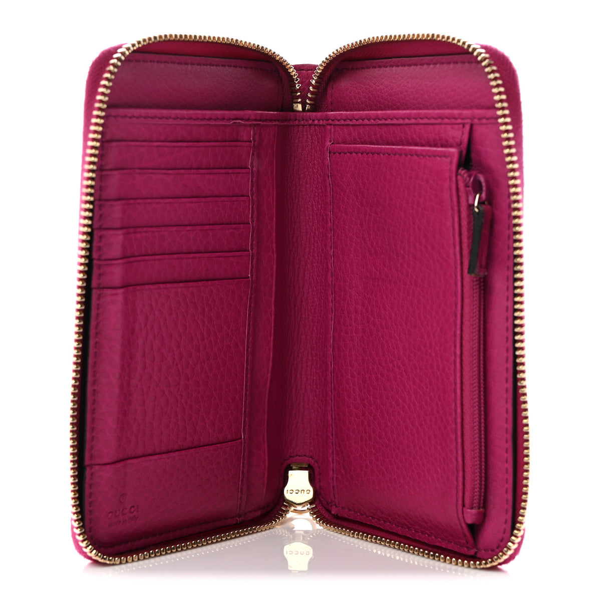 Gucci Pebbled Calfskin Medium Soho Zip Around Wallet  Bright Bougainvillea 5 of 7