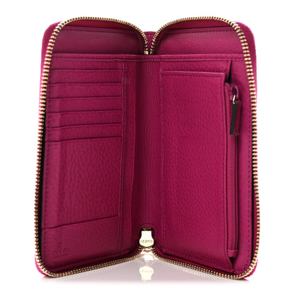 Gucci Pebbled Calfskin Medium Soho Zip Around Wallet  Bright Bougainvillea 5 of 7
