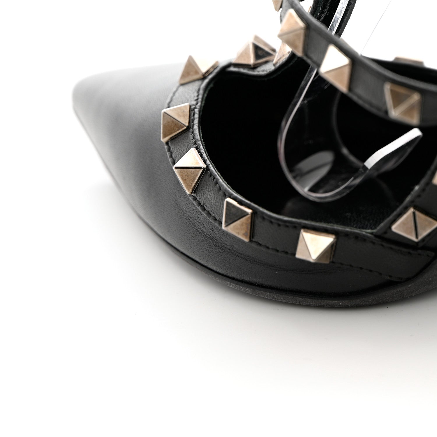 Valentino Garavani Calfskin Nappa Rockstud Ankle Strap 100mm Pumps 37.5 Black 8 of 12