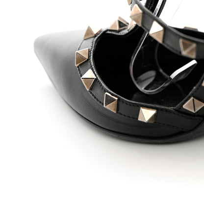Valentino Garavani Calfskin Nappa Rockstud Ankle Strap 100mm Pumps 37.5 Black 8 of 12