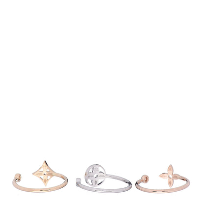 Louis Vuitton 18K Yellow Pink White Gold Diamond Idylle Blossom Ring 3 Set 53 6.25 3 of 7